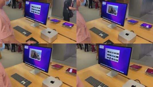 苹果体验店苹果品牌手机笔记本MAC电脑实拍高清在线视频素材下载