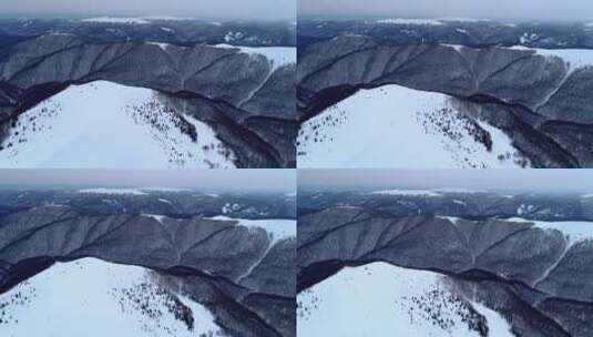 冬天飞过山脉高清在线视频素材下载