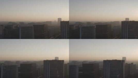 清晨暖阳下的城市高清在线视频素材下载