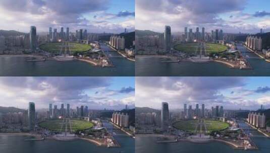 大连风光素材星海广场航拍高清在线视频素材下载