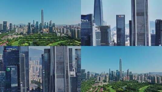 深圳城市建筑高楼大厦航拍长焦高清在线视频素材下载