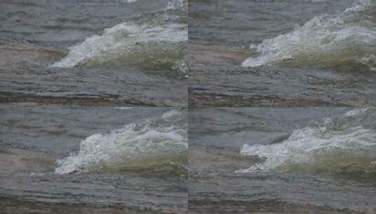 石头上的河水急流水花高清在线视频素材下载
