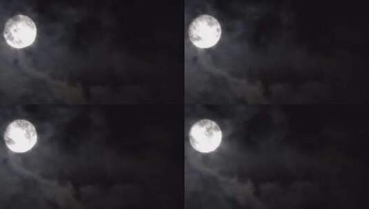 夜黑明亮的大月亮高清在线视频素材下载