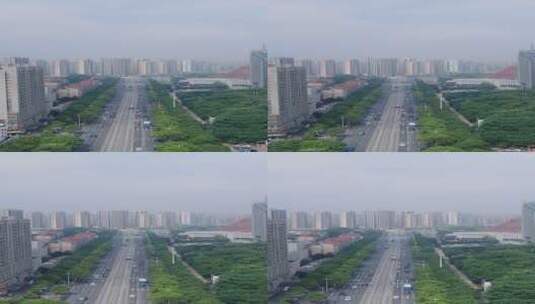 航拍湖南邵阳城市交通竖屏高清在线视频素材下载