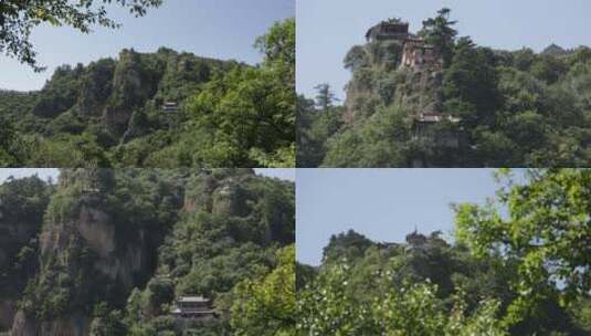 甘肃崆峒山风景建筑道观日出日落4高清在线视频素材下载