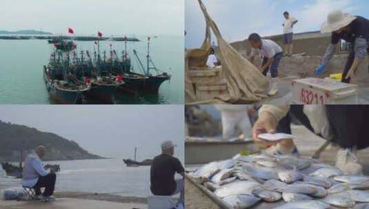 港口码头-渔村渔民生活高清在线视频素材下载