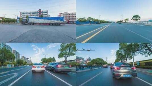 驾车乘车行驶在江西九江城区道路延时高清在线视频素材下载