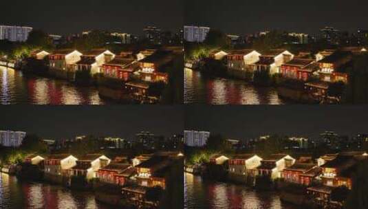 杭州大运河夜景高清在线视频素材下载