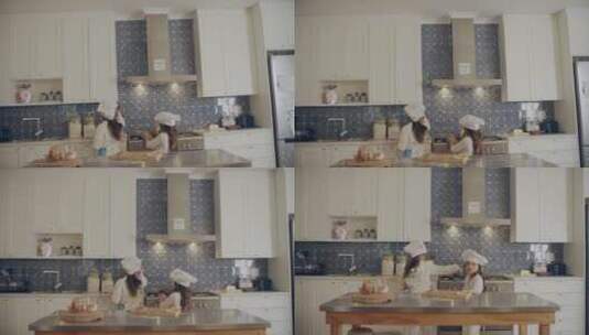 女孩在厨房自制早餐高清在线视频素材下载