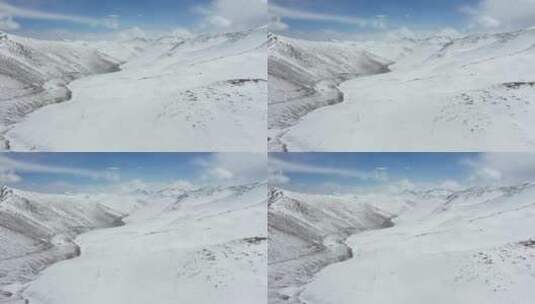 航拍西藏那曲比如县夏拉雪山风景高清在线视频素材下载