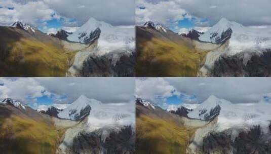 航拍西藏秋天的萨普神山风景高清在线视频素材下载
