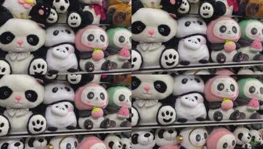 文旅店熊猫玩具展柜4高清在线视频素材下载