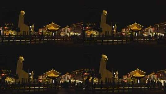 苏州七里山塘街夜景高清在线视频素材下载