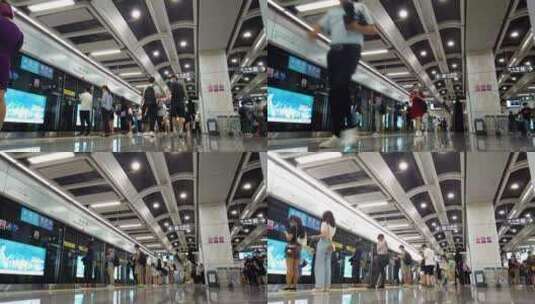 深圳地铁上下班人群延时拍摄高清在线视频素材下载