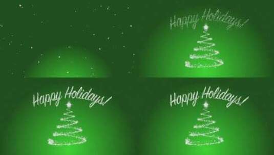 绿色背景下的圣诞树动画高清在线视频素材下载
