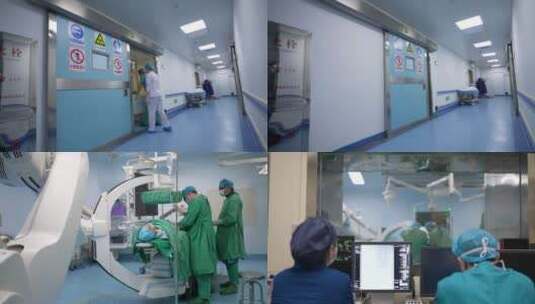 4K介入科反射做造影手术穿刺手术合集2高清在线视频素材下载