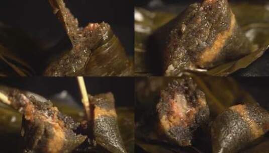 黑米粽 粽子高清在线视频素材下载