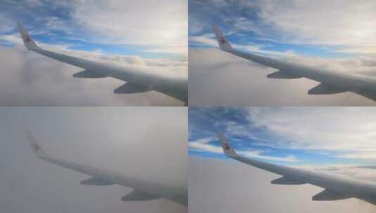民航客机云中穿梭高清在线视频素材下载