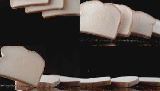 面包切片慢镜头特写高清在线视频素材下载