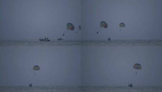海上极限运动滑翔伞高清在线视频素材下载