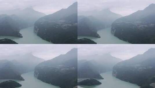 重庆奉节瞿塘峡的全景高清在线视频素材下载