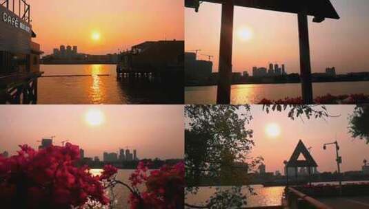 晚霞拍摄，夕阳美景高清在线视频素材下载