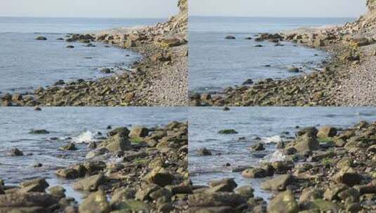 h大连蛇岛海岸边礁石02高清在线视频素材下载