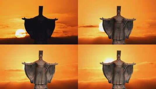 秦始皇  雕塑背景高清在线视频素材下载