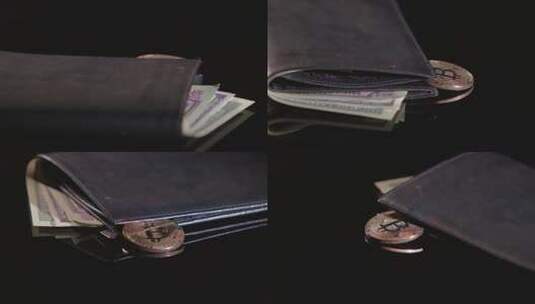 一个黑色钱包高清在线视频素材下载