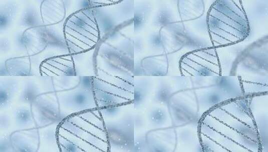 抽象几个旋转的 DNA 分子 3D动画4K高清在线视频素材下载