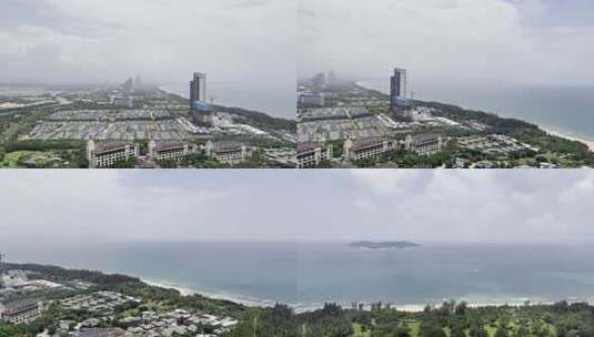航拍鸟瞰三亚海棠湾沙滩高清在线视频素材下载