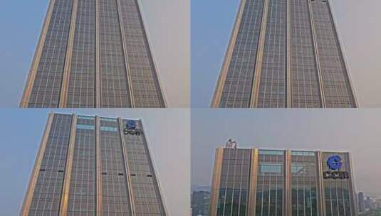 深圳建行大厦仰拍上升下摇2高清在线视频素材下载
