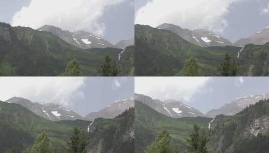 白雪覆盖山脉的美丽景色高清在线视频素材下载