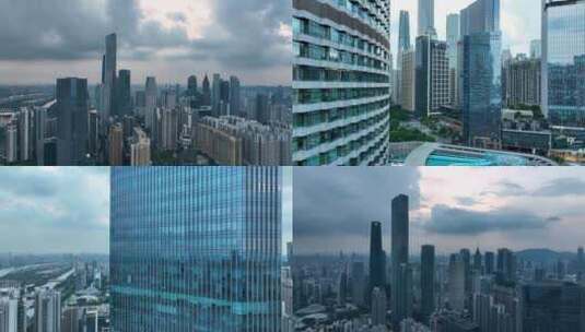 航拍广州珠江新城CBD建设成果高清在线视频素材下载