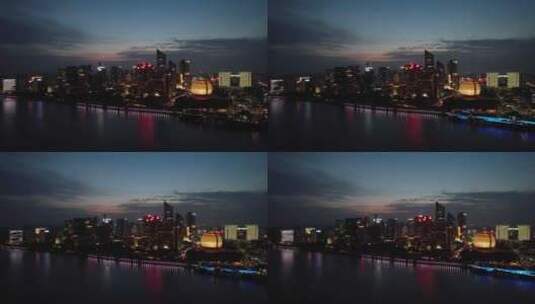 杭州新城CBD建筑航拍高清在线视频素材下载