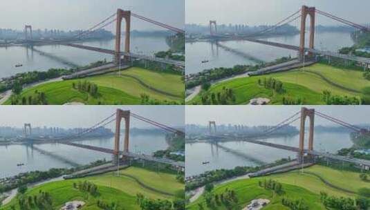 航拍宜昌至喜大桥高清在线视频素材下载
