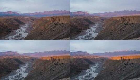 新疆安集海大峡谷日出光照延时高清在线视频素材下载
