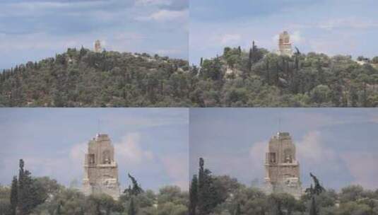 希腊雅典山顶上古迹建筑高清在线视频素材下载