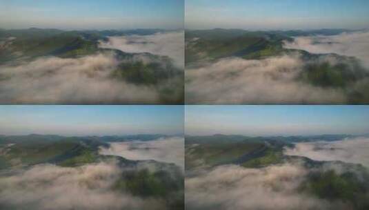 航拍壮观山顶云海自然风光高清在线视频素材下载