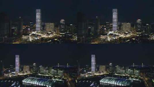 上海普华永道大楼夜景高清在线视频素材下载