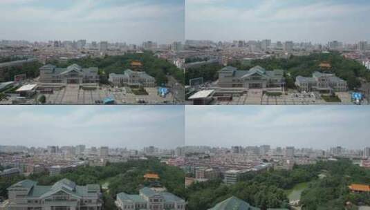 山东济宁文化广场航拍高清在线视频素材下载