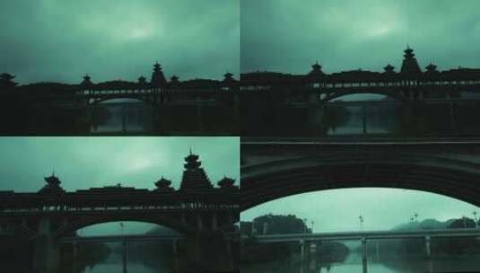 侗族风雨桥高清在线视频素材下载