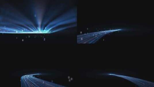 科技数据流动光线粒子空间穿梭高清在线视频素材下载