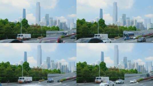 广州城市道路街景 交通 车流高清在线视频素材下载