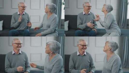 老年丈夫和妻子正在互相交谈老年情感丈夫讲高清在线视频素材下载