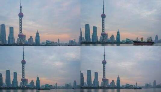上海东方明珠塔日落延时高清在线视频素材下载