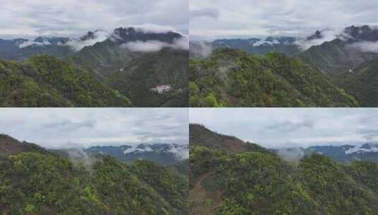 黄山茶山云雾黄山猴坑村风貌高清在线视频素材下载