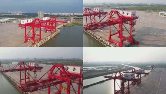 安徽合肥港口航拍高清在线视频素材下载