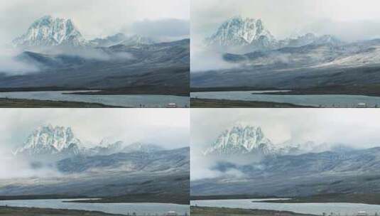 川西高原-湖泊-雪山-延时摄影高清在线视频素材下载