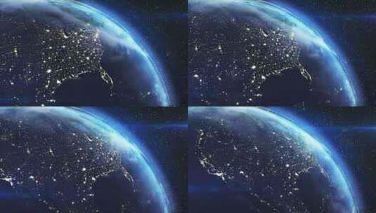 太空看地球自转高清在线视频素材下载
